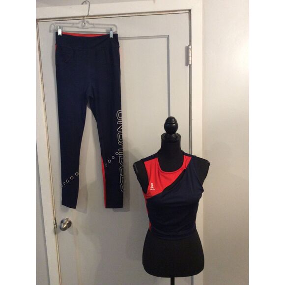Unbridled Abby Crop Top Legging Set Workout Leisure EUC Medium - Picture 1 of 12